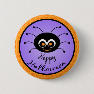 Happy Halloween Toon Spider Ronde Button 5,7 Cm