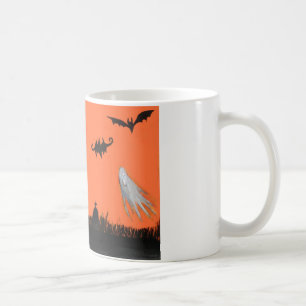 Happy Halloween Tree Ghost Bat Classic White Mok