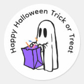 happy halloween trick or treat candy ronde sticker (Voorkant)