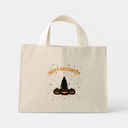 Happy Halloween Trick-or-Treat Canvas tas (Achterkant)