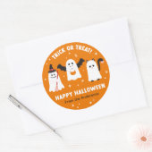 Happy Halloween Trick or treat Ghosts Ronde Sticker (Envelop)