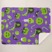 Happy Halloween Trick Or Treat Sherpa Deken (Voorkant (horizontaal))