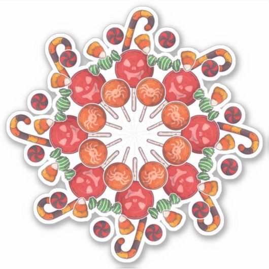 Happy Halloween | Trick or treat Snoep Collage Sticker (Voorkant)