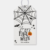 Happy Halloween Trick or treat Spiderweb Spooky Cadeaulabel (Achterkant)