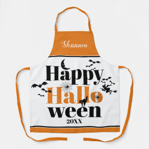 Happy Halloween-typografie en  elementen Schort