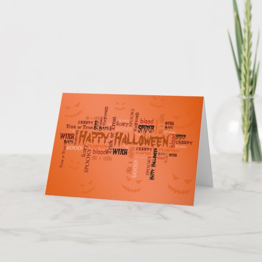 Happy Halloween Typografie Kaart (Voorkant)