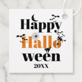 Happy Halloween-typografie met  elementen Bedankjes Labels (Achterkant)