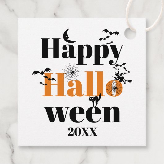 Happy Halloween-typografie met  elementen Bedankjes Labels (Achterkant)