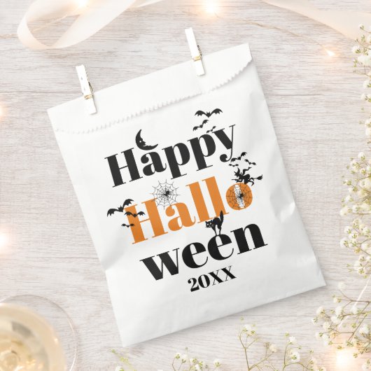 Happy Halloween-typografie met  elementen F Bedankzakje (Geknipt)