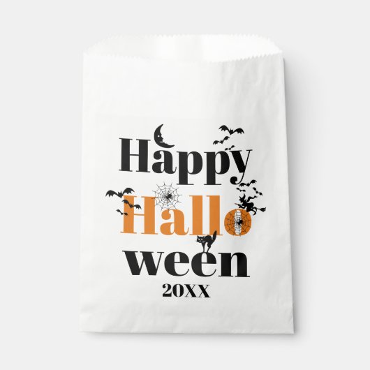 Happy Halloween-typografie met  elementen F Bedankzakje (Voorkant)