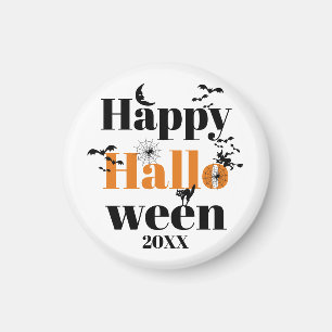 Happy Halloween-typografie met elementen Magneet