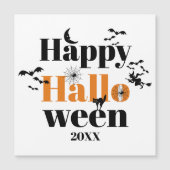Happy Halloween-typografie met  elementen Magnetische Uitnodiging (Voorkant)