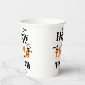 Happy Halloween-typografie met  elementen Papieren Bekers (Rechts)