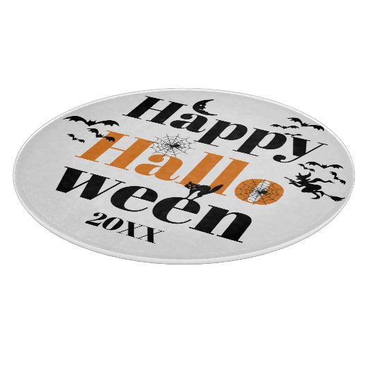 Happy Halloween-typografie met  elementen Snijplank (Hoek)