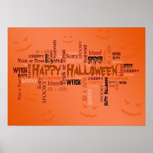 Happy Halloween Typografie Poster (Voorkant)