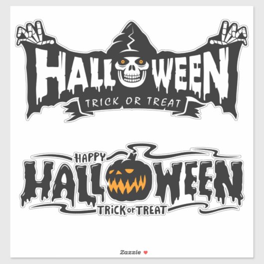 Happy Halloween Typografie Sticker (Vel)