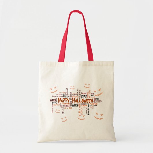 Happy Halloween Typografie Tote Bag (Voorkant)