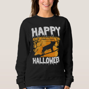 Happy Halloween u2013 Witch Pig Flying Broom Hallo Trui