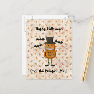 Happy Halloween uit het pompoenMan Briefkaart