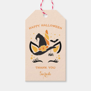 Happy Halloween Unicorn Witch Cadeaulabel