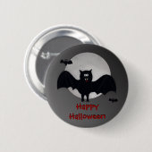 Happy Halloween Vampire Bat Button (Voorkant /achterkant)