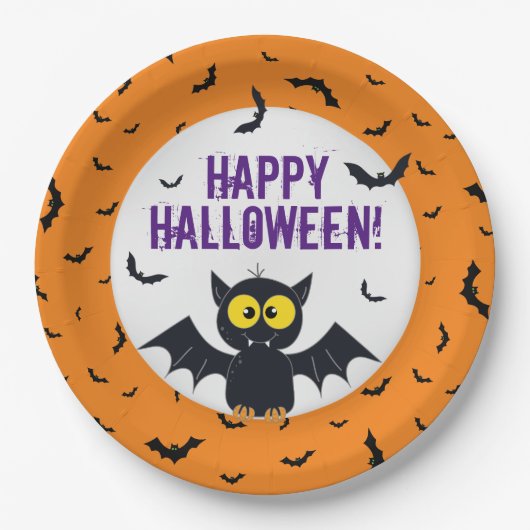 Happy Halloween Vampire Bat Paper Bord (Voorkant)