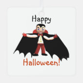 Happy Halloween Vampire Metalen Ornament (Voorkant)