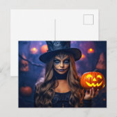Happy Halloween | Verblijf Witchy Briefkaart (Voorkant / Achterkant)