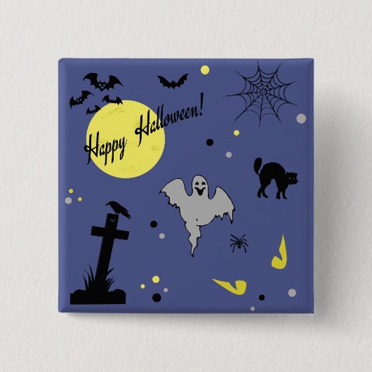 Happy Halloween Vierkante Button 5,1 Cm (Voorkant)