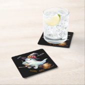 Happy Halloween Vierkante Kartonnen Onderzetter (Insitu)