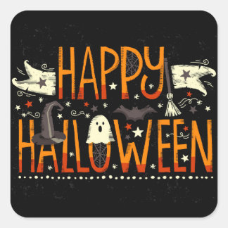 Happy Halloween Vierkante Sticker