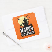 Happy Halloween Vierkante Sticker (Envelop)