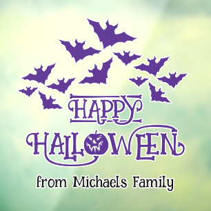 Happy Halloween vleermuizen paarse cool spooky Raamsticker
