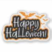 Happy Halloween vleermuizen sticker (Voorkant)