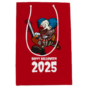 Happy Halloween Voeg het jaar toe Crazy Chainsaw C Medium Cadeauzakje