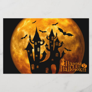 Happy Halloween (volledige maan) Briefpapier