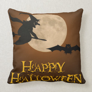 Happy Halloween; Volledige maan en heks Kussen