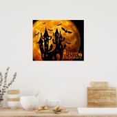 Happy Halloween (volledige maan) Poster (Keuken)