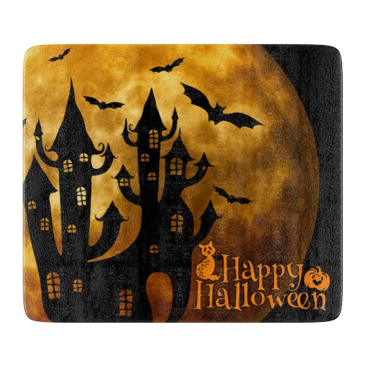 Happy Halloween (volledige maan) Snijplank (Voorkant)