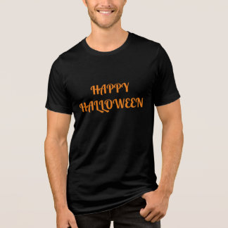 Happy Halloween Vrouwen Sinaasappel Zwart Tri-Blend Shirt
