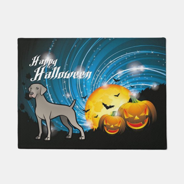 Happy Halloween Weimaraner Deurmat (Voorkant)
