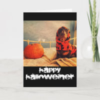 Happy Halloween Weiner Sausage Dog Groetjes Kaart