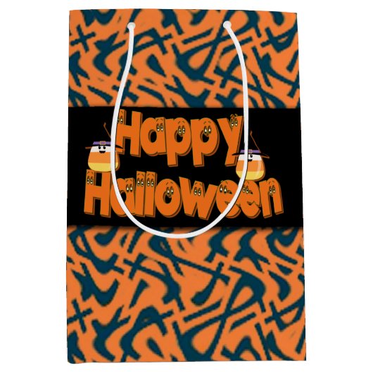 Happy Halloween Whimsical Text Cadeau Sacs (Devant)