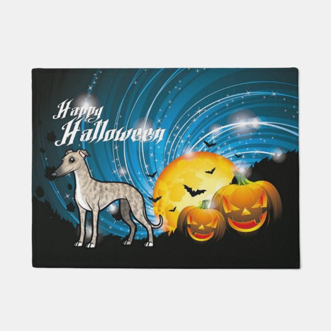 Happy Halloween Whippet Deurmat (Voorkant)