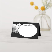 Happy Halloween White Whispy Ghost Place Card (Voorkant)