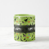 "Happy Halloween" willekeurige Iconic Pattern Gree Mok (Midden)