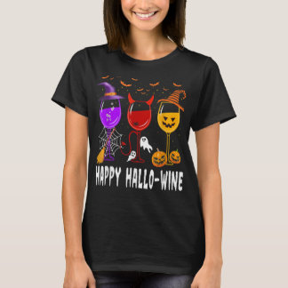 Happy Halloween Wine Glased Witch Pumpkin Costume T-shirt