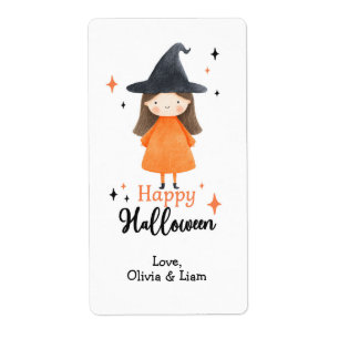 Happy Halloween Witch Aangepaste Verzendlabels Etiket