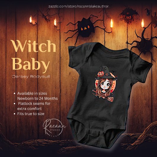 Happy Halloween Witch Baby Jersey Bodysuit