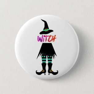 Happy Halloween Witch been Ronde Button 5,7 Cm